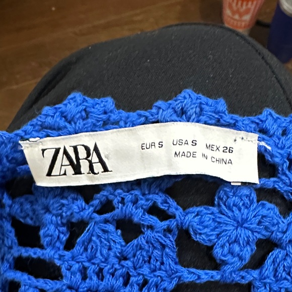 Zara Vibrant Blue Crochet Crop Top size S box 3 - Picture 5 of 6